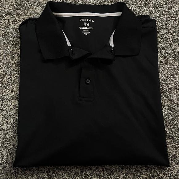Vintage George Men's Classic Black Polo Shirt (XL) - Picture 6 of 6